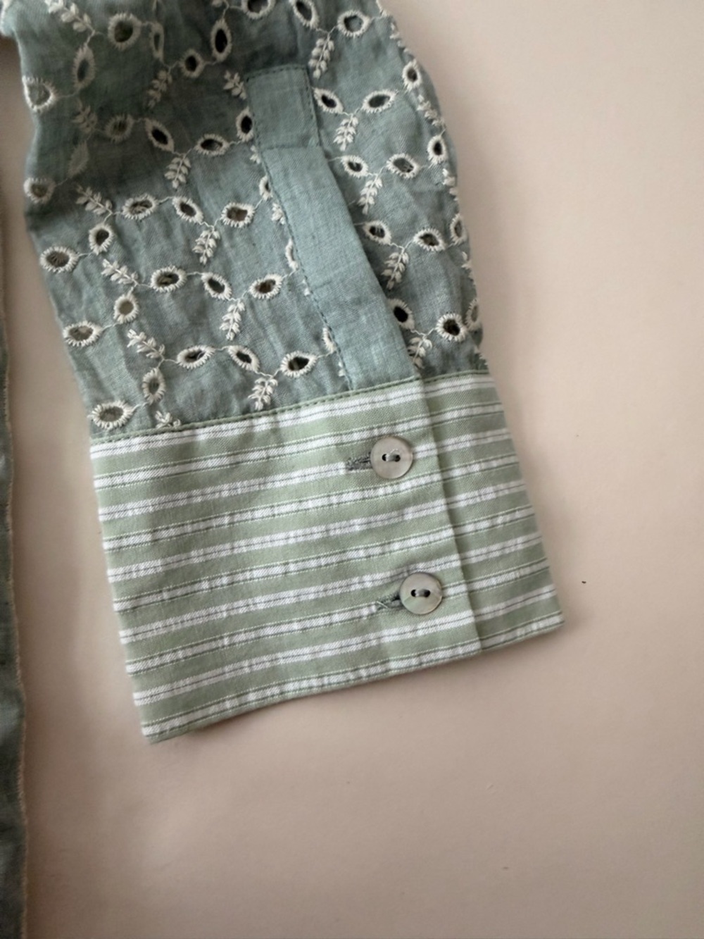 ZARA 100% Cotton Patchwork Shirt Dress | Embroidered Eyelet Collared - Picture 8 of 10